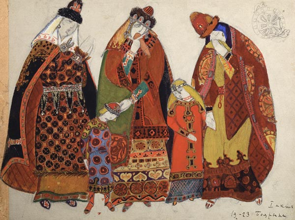 Costume design for the opera Prince Igor by A. Borodin from Nikolai Konstantinow. Roerich