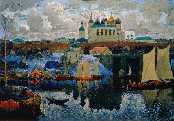 Am Pier in Novgorod from Nikolai P. Bogdanow-Bjelski