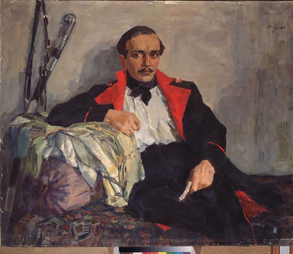 Porträt von Dichter Michail Jurjewitsch Lermontow (1814-1841) from Nikolai Pavlovich Ulyanov