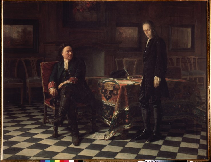 Peter the Great Interrogating the Tsarevich Alexei Petrovich at Peterhof from Nikolai Nikolajewitsch Ge