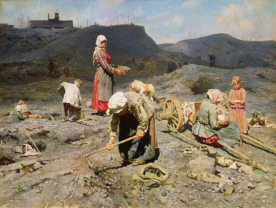 Poor People Gathering Coal at an Exhausted Mine from Nikolaj Alekseevich Kasatkin