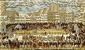 Vermählung Wilhelms V. von Bayern mit Renate v.Lothringen Ritterturnier auf dem Marienplatz. from Nikolaus Solis