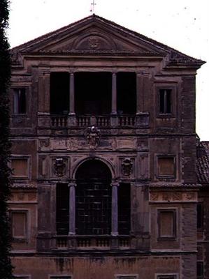 View of the rear facade, detail of the second and third storeys, designed for Cardinal Pietro Aldobr from 
