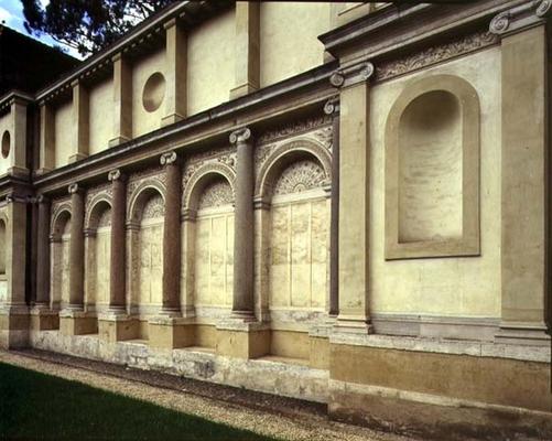 The first courtyard, detail of wall arcading, designed by Giorgio Vasari (1511-74) Giacomo Vignola ( from 