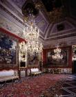 The 'Salotto di Rappresentanza' (Dining Hall of the Representatives) decorated in the 17th century (