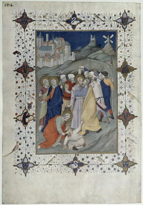 MS 11060-11061 Hours of the Cross: Matin and Laudes, The Betrayal by Judas, French, by Jacquemart de from 