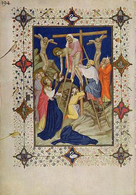 MS 11060-11061 Hours of the Cross: Vespers, the Descent from the Cross, French, by Jacquemart de Hes