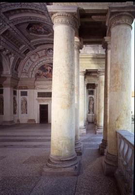 The Loggia di Davide (or D'Onore), interior showing columns of the garden entrance designed by Giuli from 