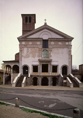 View of the facade designed by Leon Battista Alberti (1404-72), completed after his death by Luca Fa from 