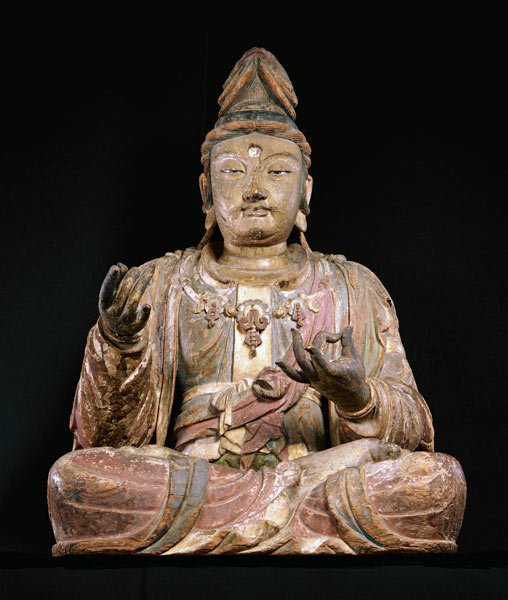 A Highly Important Polychrome Wood Figure Of Guanyin from 