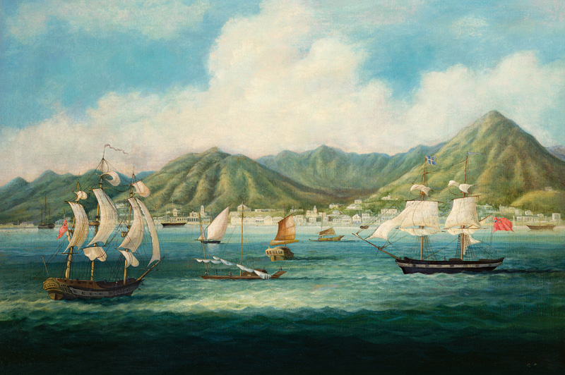 A View Of Victoria, Hong Kong With British Ships And Other Vessels from 