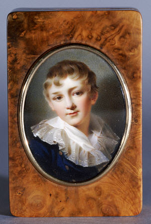 A Birch Wood Box, The Cover Set With A Portrait Of Alexander Pavlovich (1777-1825), Later Tsar Alexa from 
