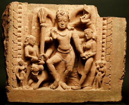 A Central Indian Mottled Red Sandstone Figure Of Siva Nataraja Dancing With The Weight On The Left L from 