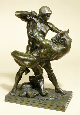 A French Bronze Group Of Theseus And The Minotaur from 
