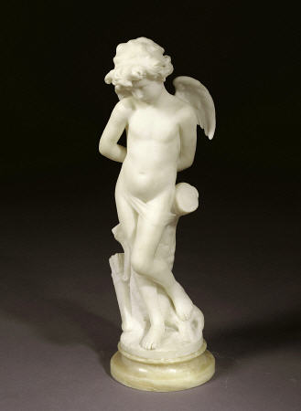 A French White Marble Figure Of Cupid, By Delongue, Late 19th Century from 