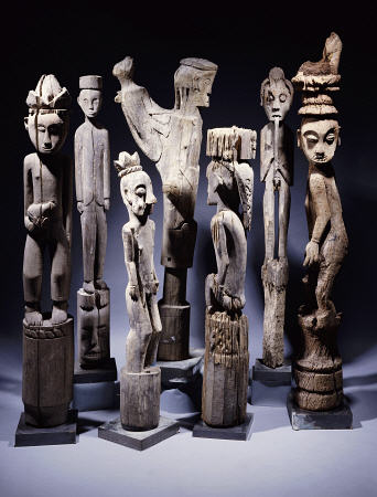 A Group Of Dayak Hampatong  Statues From Borneo from 
