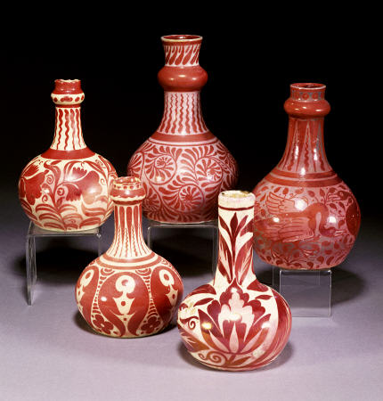 A Group Of Ruby Lustre Vases By William De Morgan (1839-1917) from 