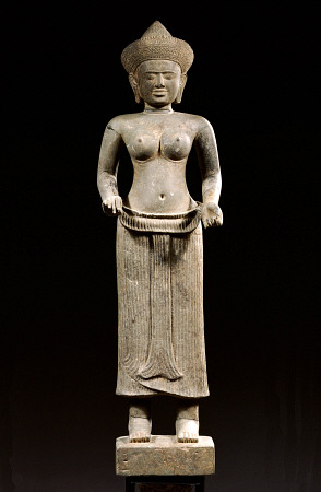 A Khmer, Angkor Vat Style, Sandstone Figure Of Uma from 
