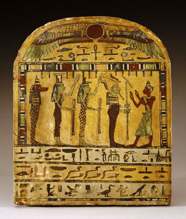 An Egyptian Painted Wood Stela Dynasty XXV-XXVI, Circa 712-525 B from 