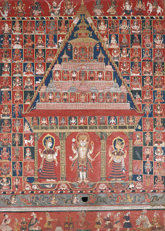 A Nepalese Paubha Depicting A Visnu Shrine, Dated 1716 from 