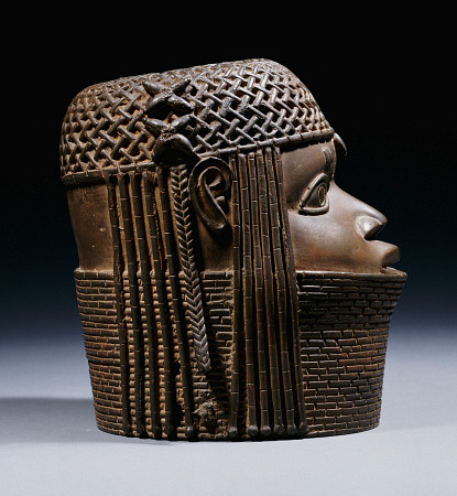 An extremely fine Benin bronze head from 