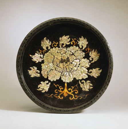 An Inlaid And Lacquered Circular Tray from 