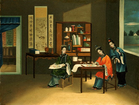 An Interior With A Woman Painting Flowers from 