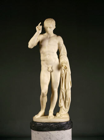 An Italian White Marble Figure Of Germanicus, On Pedestal, Second Half 19th Century from 