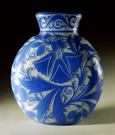 An Overlaid, Etched And Polished Daum Glass Vase from 