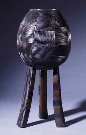 An Ovoid Swazi Vessel With Chequerboard Horizontal And Vertical Grooves from 