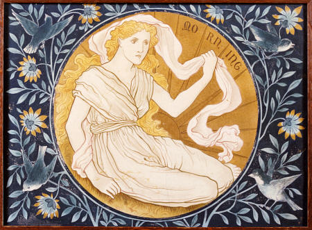 A Painted And Gilt Earthenware Plaque Entitled ''Morning? from 