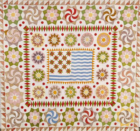 A Pieced And Appliqued Cotton Quilted Coverlet, from 