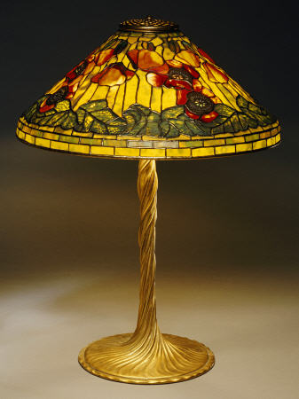 A ''Poppy'' Leaded Glass And Bronze Table Lamp from 