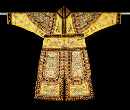 A Rare Embroidered Imperial Yellow Ground Theatrical Costume, Qianlong Period (1735-1796) from 