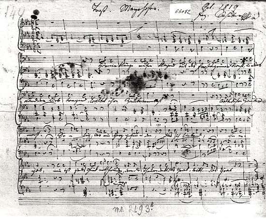 Autograph score for the lied ''Trost'' Franz Schubert (1797-1828) text by Johann Mayrhofer (1787-183 from 