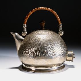 A Nickel-Plated Electric Kettle, Designed 1909 By Peter Behrens (1869-1940), For Aeg, With Turned Wo