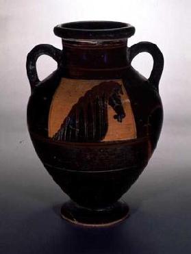 Attic black-figure horse-head amphora, Greek, c.600-550 BC (pottery)