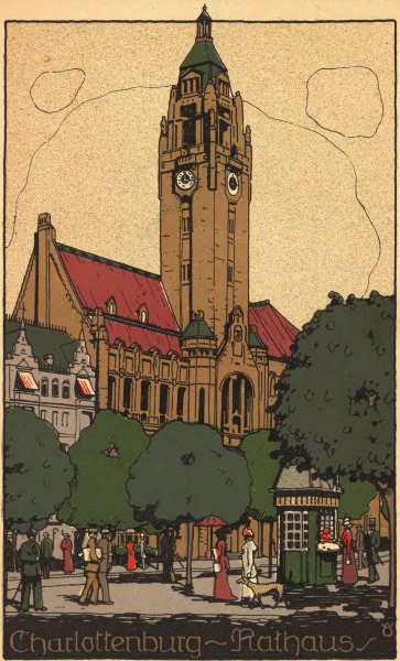 Berlin-Charlottenbg.Rathaus, Postkarte from 