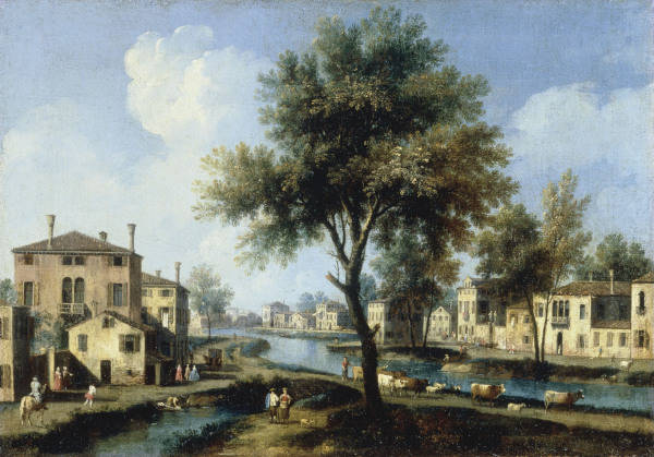 Brenta, Ansicht / Gem.v.Canaletto from 