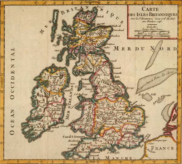 British Isles , Map 1748 from 