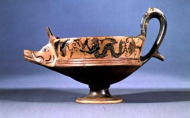 Boeotian black-figure kyathos from the Boeotian Dancers group, c.575-550 BC (pottery) from 