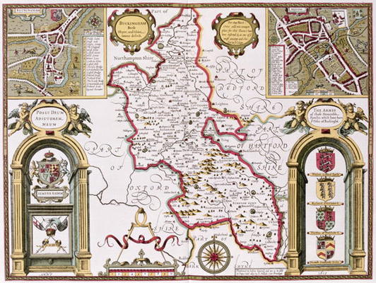 Buckinghamshire, engraved by Jodocus Hondius (1563-1612) from John Speed's 'Theatre of the Empire of from 