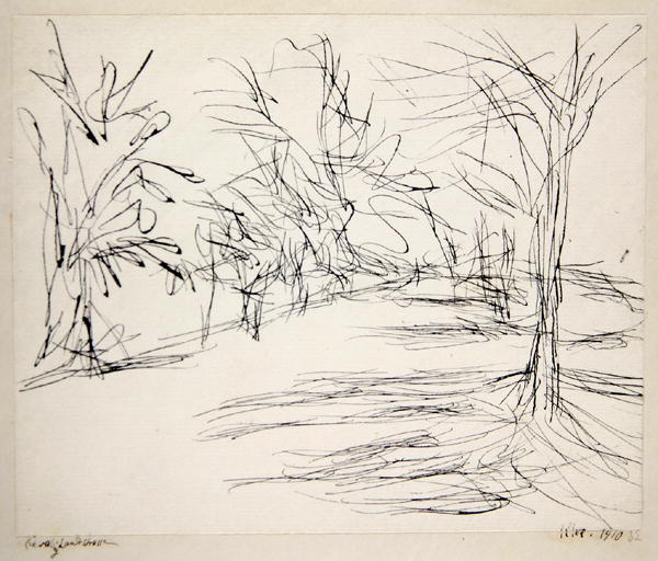 Country road to Schwaing, 1910 (no 32) (pen on paper on cardboard)  from 