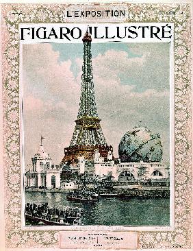 Cover of magazine Le Figaro Illustre : world fair in Paris, 1900 : Eiffel Tower, engraving