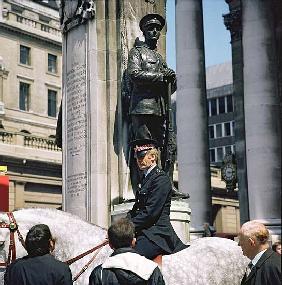 City policeman in front of the Corn Exchange in 1978-80