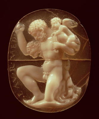 Cameo of Hercules Conquered by Cupid, 1st century BC (agate and onyx) from 