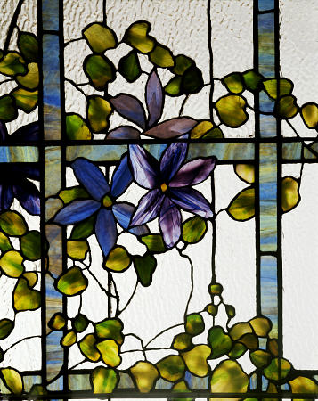 Detail Of A ''Clematis'' Leaded Glass Three-Sectioned Skylight By Tiffany Studios For The Harbel Man from 