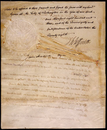 Document Constituting The Proclamation Of The Louisiana Purchase Treaty Signed By Thomas Jefferson A from 