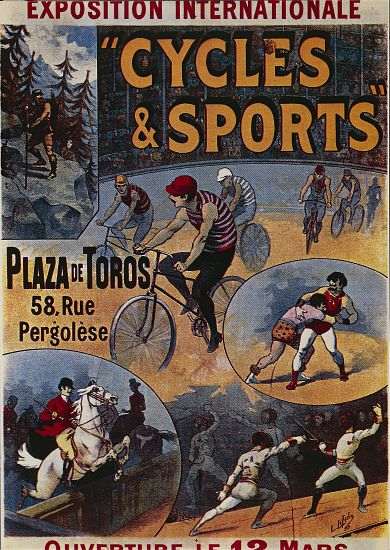Exposition Internationale Cycles et Sports, advertisement for international exhibition dedicated to  from 