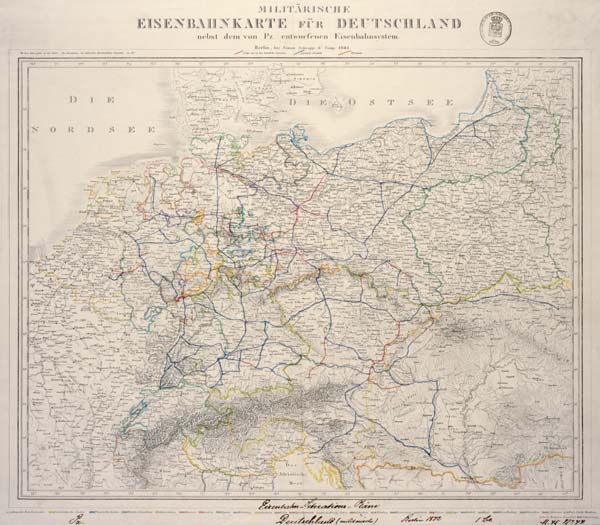 Eisenbahnkarte von Deutschland 1842 from 